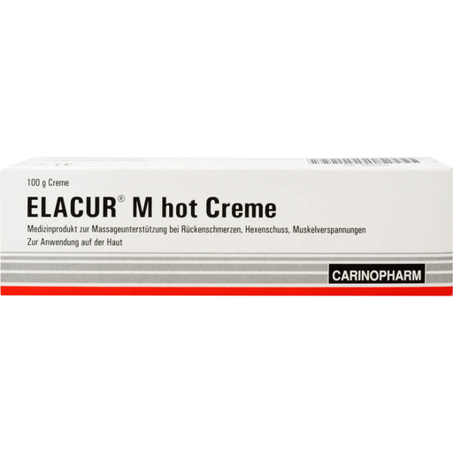 Elacur M Hot Creme zur Massageunterstützung bei Rückenschmerzen, Hexenschuss und Muskelverspannungen, 100 g Creme