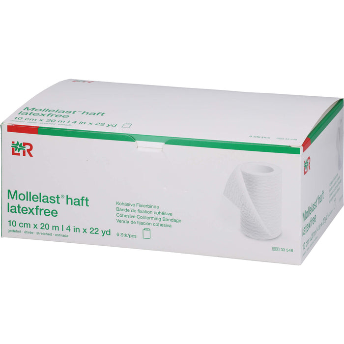 Mollelast haft latexfrei weiß 10cm x 20m gedehnt, 6 St BIN