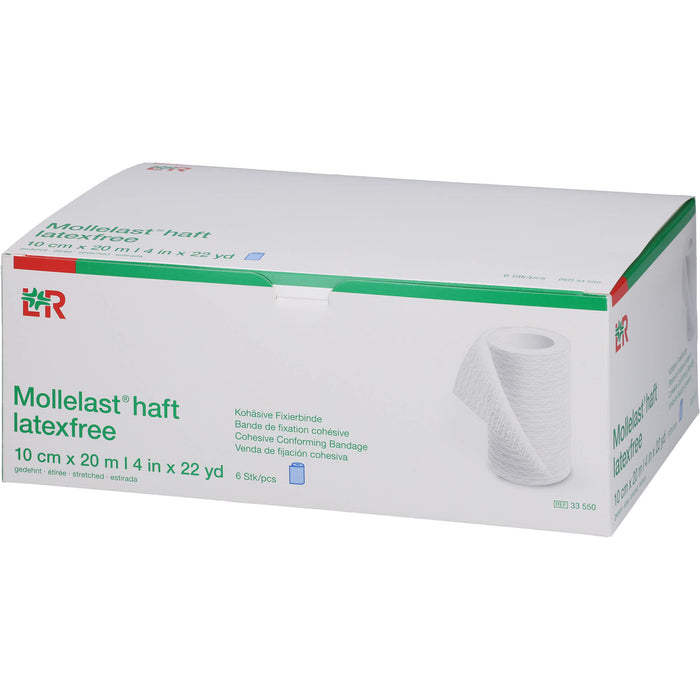 Mollelast haft latexfrei blau 10cm x 20m gedehnt, 6 St BIN