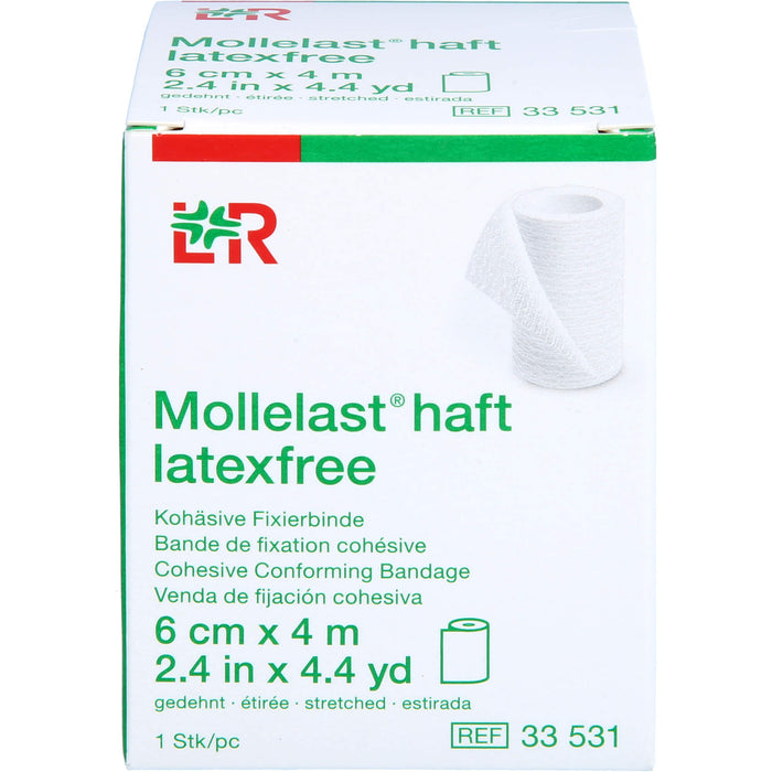 Mollelast haft latexfrei weiß 6cm x 4m gedehnt, 1 St BIN