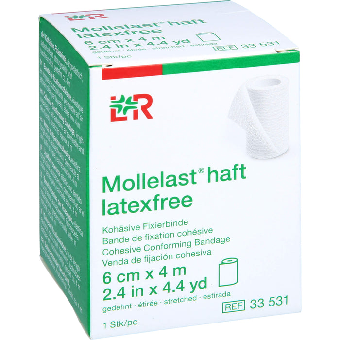Mollelast haft latexfrei weiß 6cm x 4m gedehnt, 1 St BIN