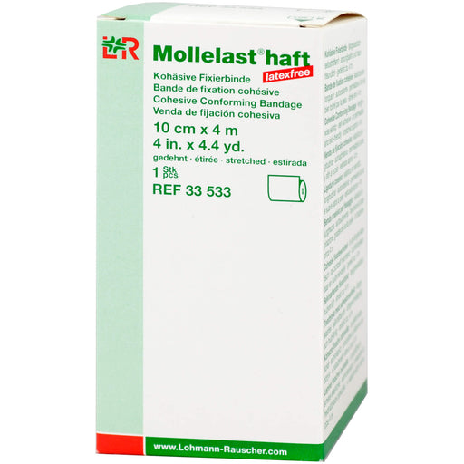 Mollelast haft latexfrei weiß 10cm x 4m gedehnt, 1 St BIN