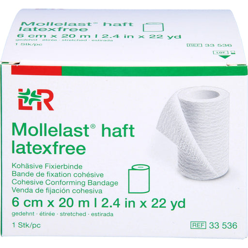 Mollelast haft latexfrei weiß 6cm x 20m gedehnt, 1 St BIN