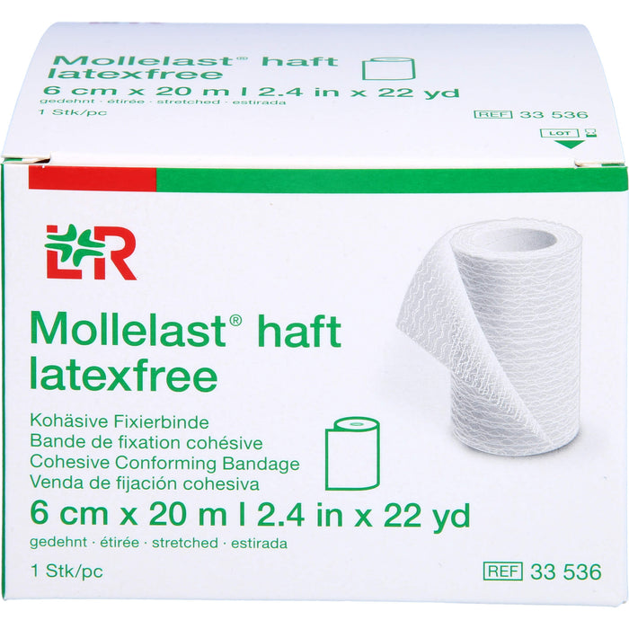 Mollelast haft latexfrei weiß 6cm x 20m gedehnt, 1 St BIN