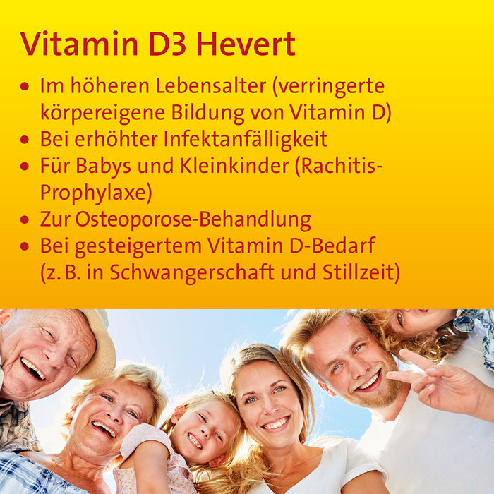Vitamin D3 Hevert bei Mangel und erhöhtem Bedarf, 200 pc Tablettes