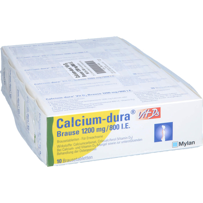 Calcium-dura Vit D3 1200 mg/ 800 I.E. Brausetabletten zur unterstützenden Behandlung von Osteoporose, 50 pc Comprimés effervescents