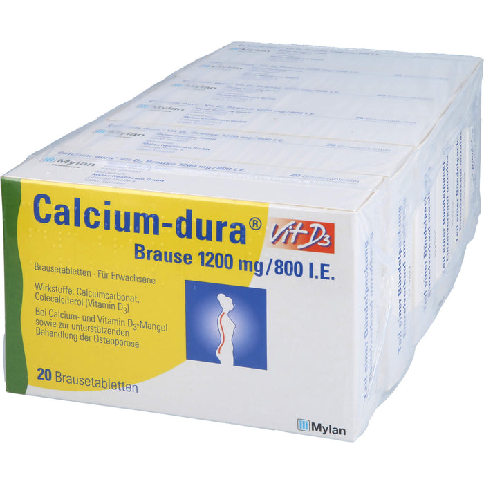 Calcium-dura® Vit D3 Brause 1200mg/800 I.E., Brausetabletten, 120 St BTA