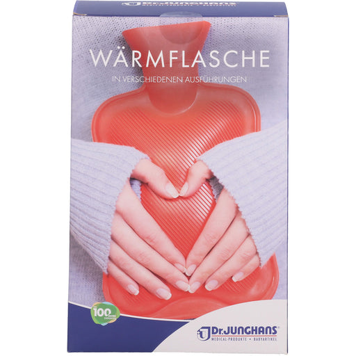 Wärmflasche mit Bezug ROT, 2 l 