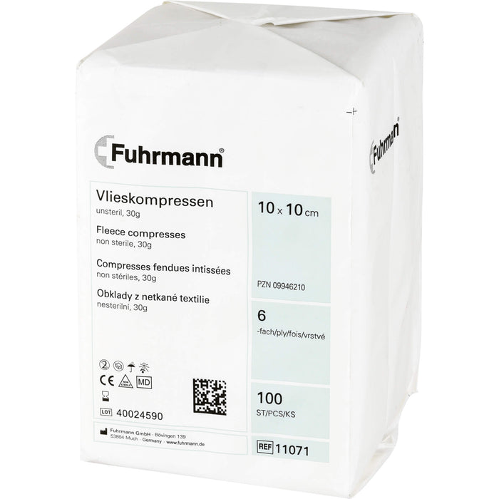 Fuhrmann Vlieskompressen 10 x 10 cm 6-lagig unsteril, 100 St. Kompressen