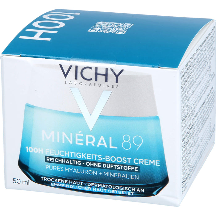 VICHY Minéral 89 100H Feuchtigkeits-Boost Creme reichhaltig, 50 ml Cream
