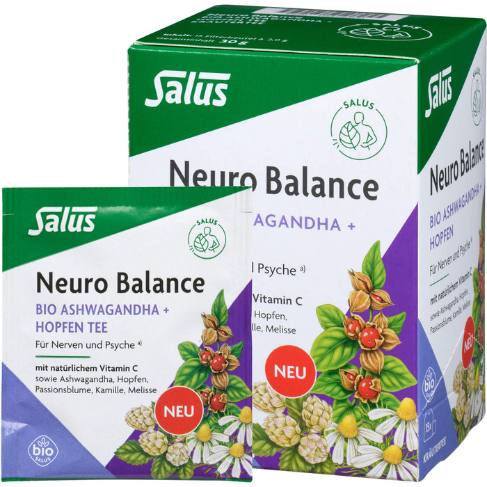 Salus Neuro Balance Bio Ashwagandha + Hopfen Tee, 15 pc Sac filtrant