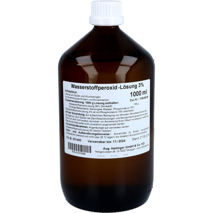 Wasserstoffperoxid 3 % Standardzulassung Lösung, 1000 ml, 1000 ml LOE