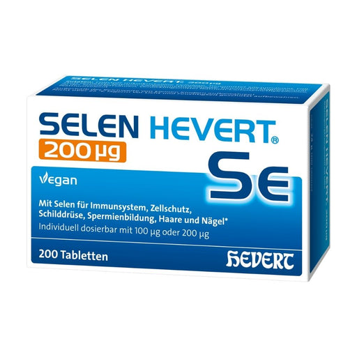 Selen Hevert 200 µg für Immunsystem, Schilddrüse, Haare und Nägel, 200 St. Tabletten