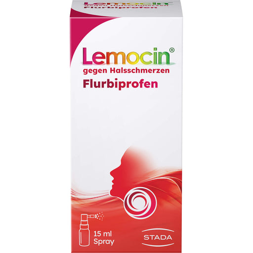 Lemocin Flurbiprofen Spray gegen Halsschmerzen mit Kirsch-Minz-Geschmack, 15 ml Lösung