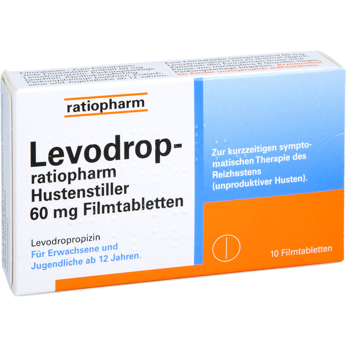Levodrop-ratiopharm Hustenstiller 60 mg Filmtabletten, 10 pcs. Tablets