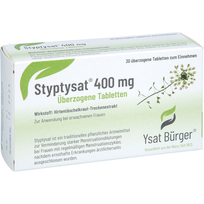 Styptysat 400 mg Tabletten zur Verminderung starker Menstruationsblutungen bei Frauen, 30 pc Tablettes