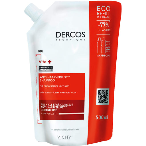 DERCOS Vital Anti-Haarverlust Shampoo Nachfüllpack, 500 ml Shampoo