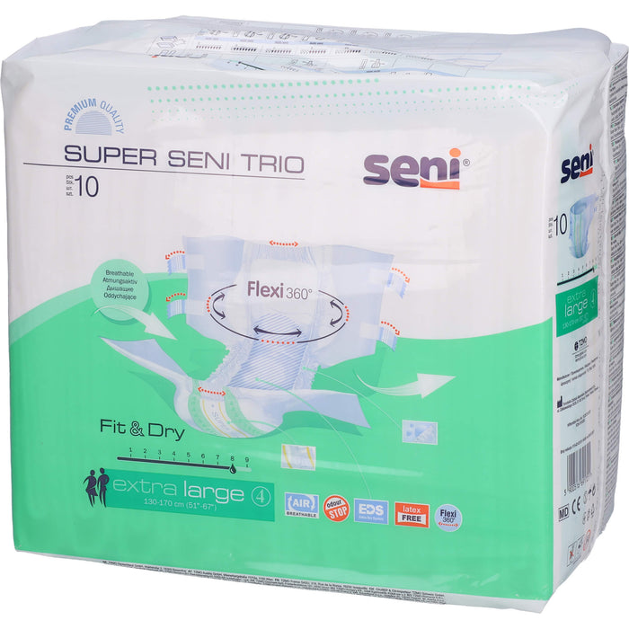 Seni Super Trio Inkontinenzhosen extra Large Gr.4, 10 pcs. Nappies