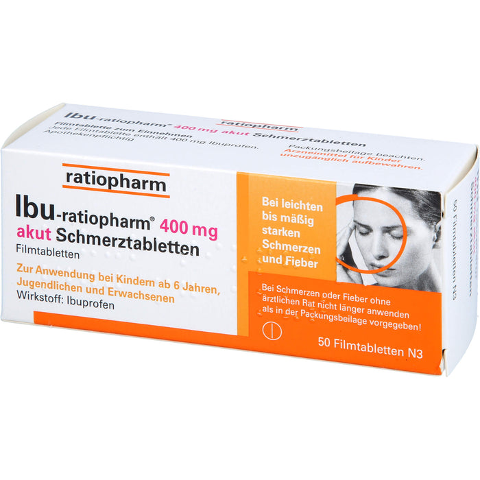 IBU-ratiopharm akut 400 mg Schmerztabletten, 50.0 St. Tabletten