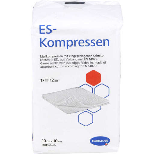 ES-KOMPRESSEN unsteril 10x10 cm 12fach, 100 St KOM