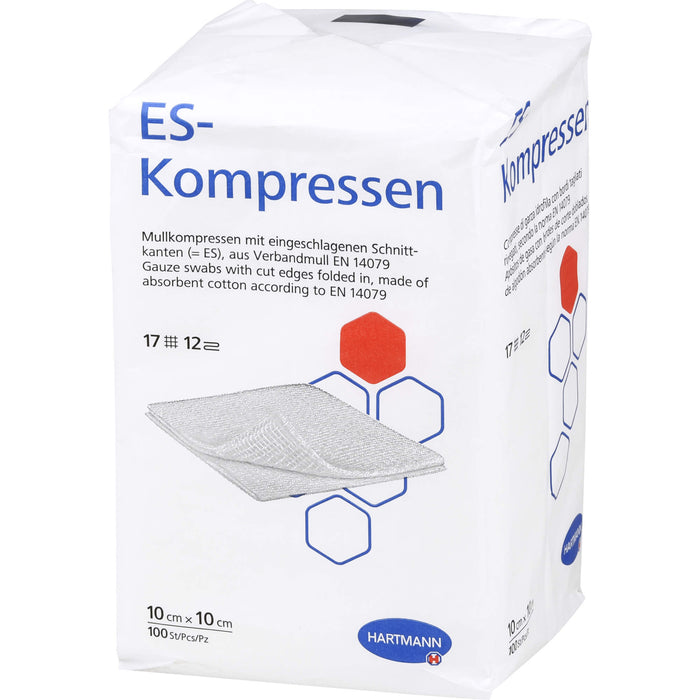ES-KOMPRESSEN unsteril 10x10 cm 12fach, 100 St KOM