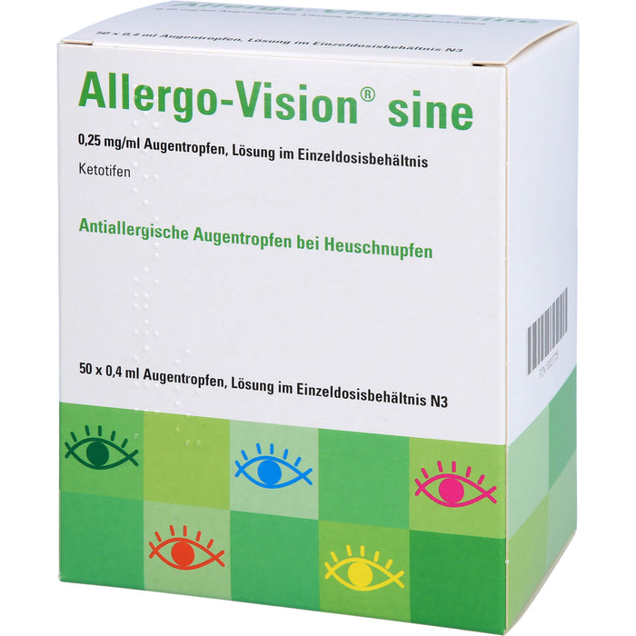 Allergo-Vision sine 0,25 mg/ml antiallergische Augentropfen bei Heuschnupfen, 50 pcs. Single dose containers