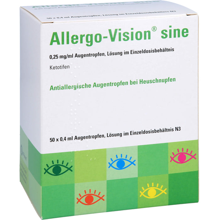 Allergo-Vision sine 0,25 mg/ml antiallergische Augentropfen bei Heuschnupfen, 50 pcs. Single dose containers