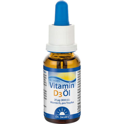 Dr. Jacob's Vitamin D3 Öl 800 I.E. pro Tropfen, 20 ml Lösung