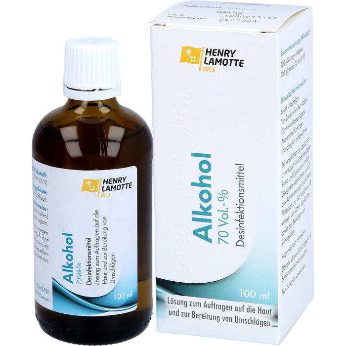 HENRY LAMOTTE OILS Alkohol 70% Desinfektionsmittel Lösung, 100 ml Solution