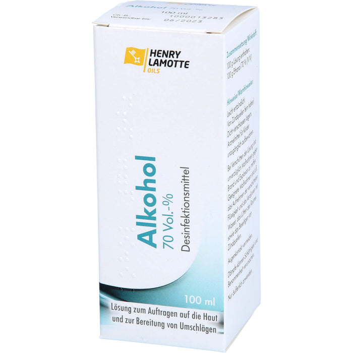 HENRY LAMOTTE OILS Alkohol 70% Desinfektionsmittel Lösung, 100 ml Solution