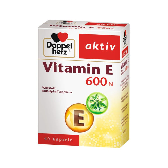 Doppelherz Vitamin E 600 N Weichkapseln zur Leistungssteigerung, 40 St. Kapseln