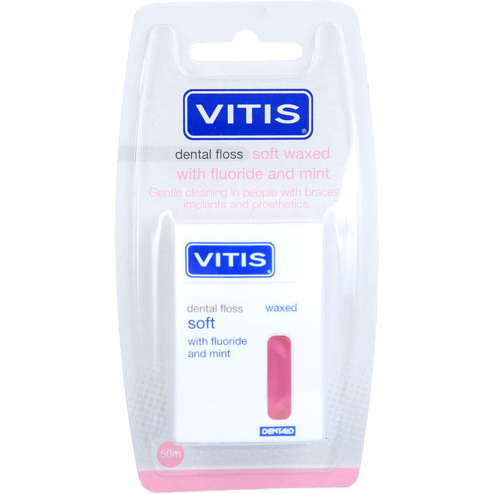 VITIS Zahnfloss gewachst mit Fluorid + Minze, 1 St 