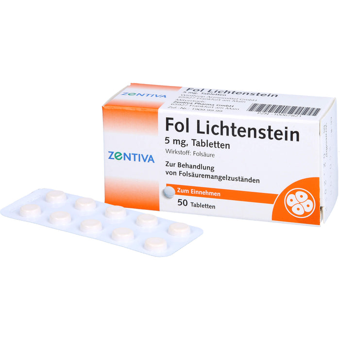 Fol Lichtenstein, 5 mg, Tabletten, 50 pc Tablettes