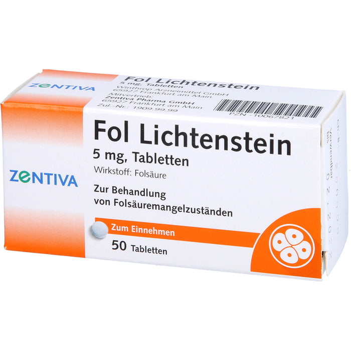 Fol Lichtenstein, 5 mg, Tabletten, 50 pc Tablettes