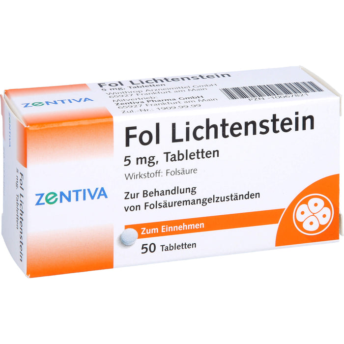 Fol Lichtenstein, 5 mg, Tabletten, 50 pc Tablettes