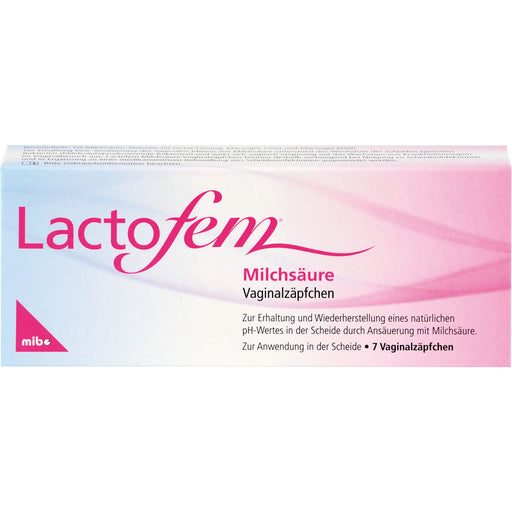 Lactofem Milchsäure Vaginalzäpfchen zur Erhaltung und Wiederherstellung eines natürlichen pH-Wertes in der Scheide, 7 St. Zäpfchen