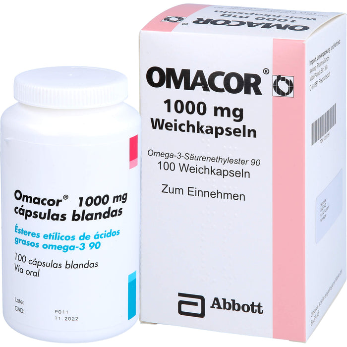 Abbott Omacor 1000 mg Weichkapseln, 100 St. Kapseln