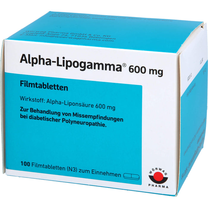 Alpha-Lipogamma  600 mg Filmtabletten, 100 pc Tablettes