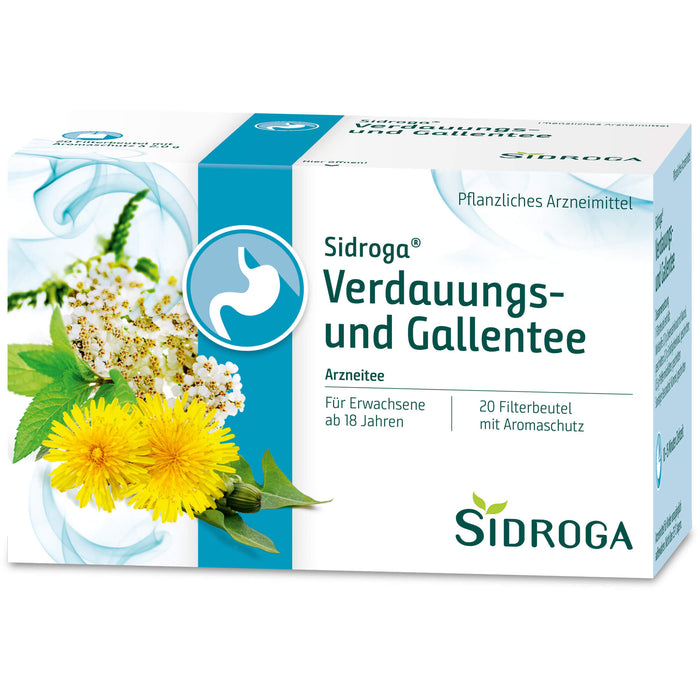 Sidroga Verdauungs- und Gallentee Filterbeutel, 20 pc Sac filtrant