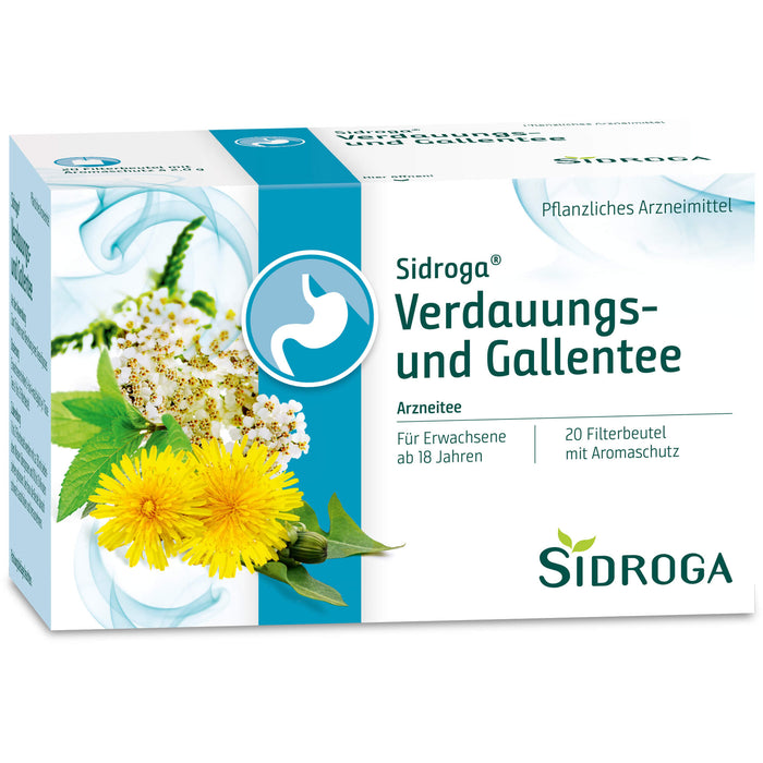 Sidroga Verdauungs- und Gallentee Filterbeutel, 20 pc Sac filtrant