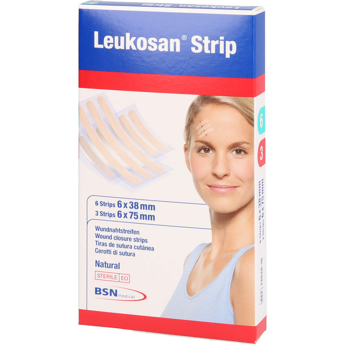 Leukosan Strip Natural Wundnahtstreifen steril, 2 St. Pflaster