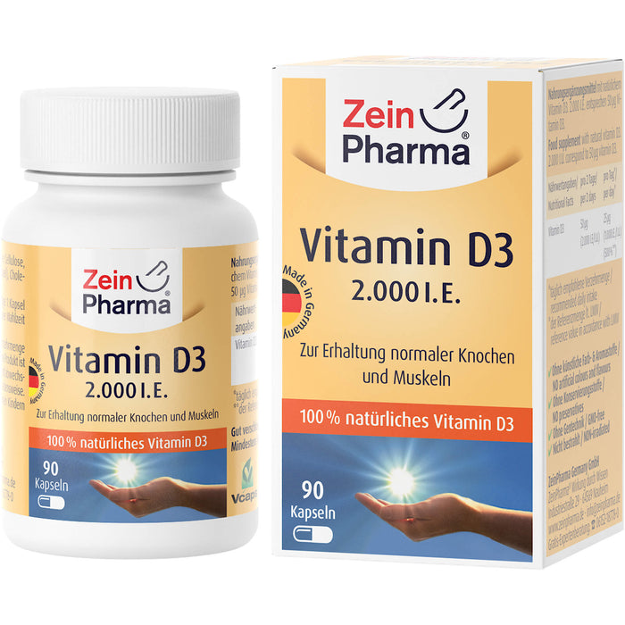ZeinPharma Vitamin D3 2000 I.E. Kapseln, 90 St. Kapseln