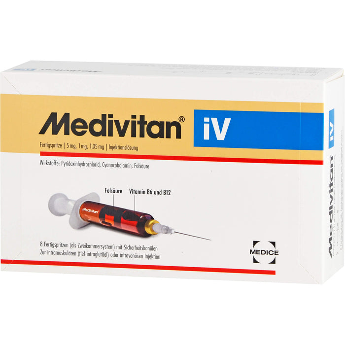 Medivitan  iV Fertigspritze 4,11 mg, 1 mg, 1,05 mg Injektionslösung zur intramuskulären oder intravenösen Anwendung, 8 pcs. Solution