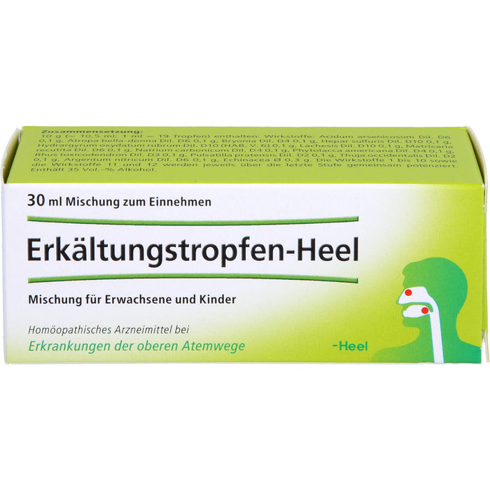 Heel Erkältungstropfen Mischung bei Erkrankungen der oberen Atemwege, 30 ml Lösung