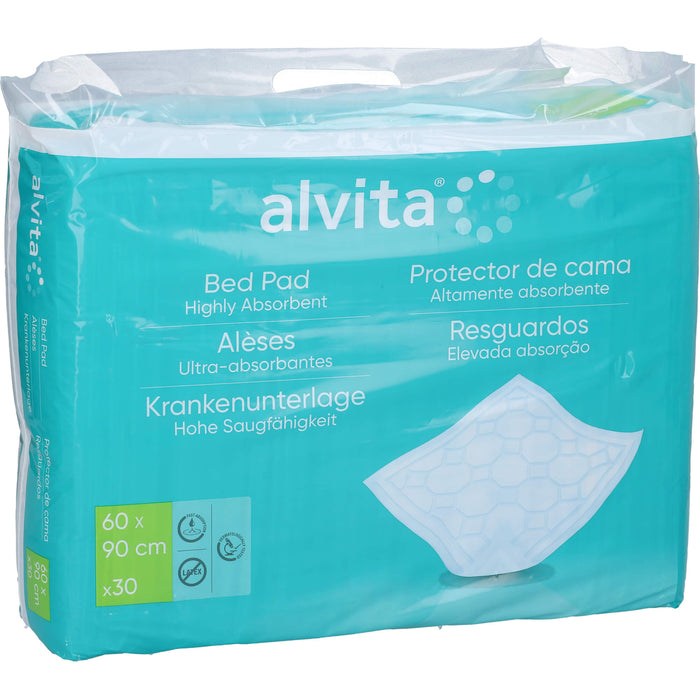 Alvita Krankenunterlage 60 x 90 cm mit hoher Saugfähigkeit, 30 pcs. underpads