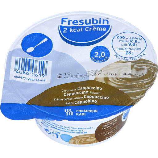 Fresubin 2kcal Creme Cappuccino eiweißreicher Pudding bei Schluckstörungen & Dysphagie, 125 g Lösung