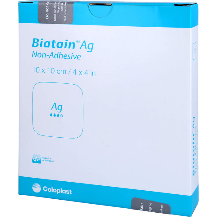 BIATAIN Ag Schaumverband 10X10cm nicht haftend, 5 St VER