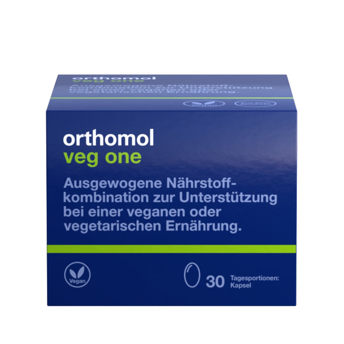 Orthomol Veg one - bei einer veganen oder vegetarischen Ernährung - mit Vitamin D, Omega-3-Fettsäuren und Eisen, 30 St. Tagesportionen
