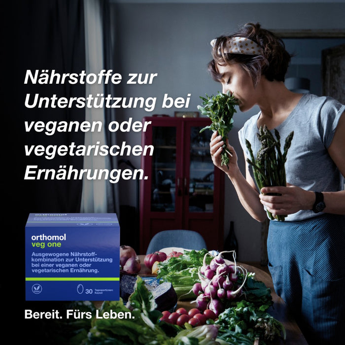Orthomol Veg one - bei einer veganen oder vegetarischen Ernährung - mit Vitamin D, Omega-3-Fettsäuren und Eisen, 30 St. Tagesportionen