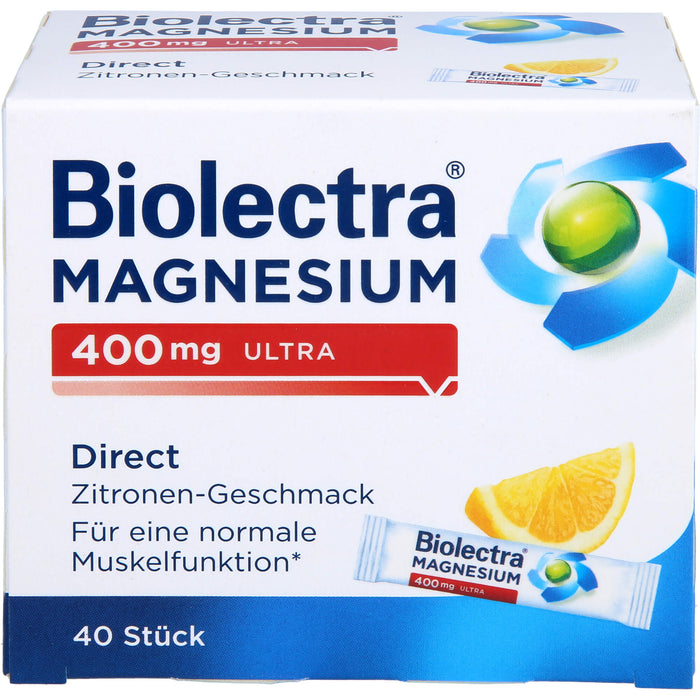 Biolectra Magnesium 400 mg ultra direct Zitronengeschmack, 40 pcs. Sachets